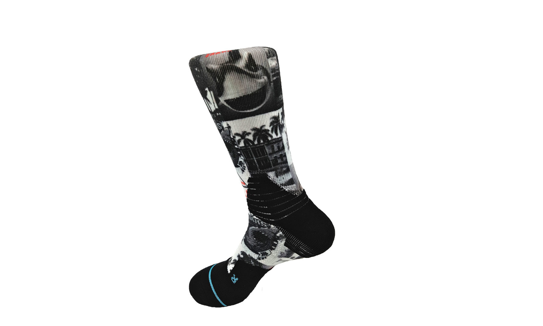 Le mâle à séchage rapide mou 3D a imprimé le Spandex de chaussettes/antidérapage en nylon en tant que votre demande