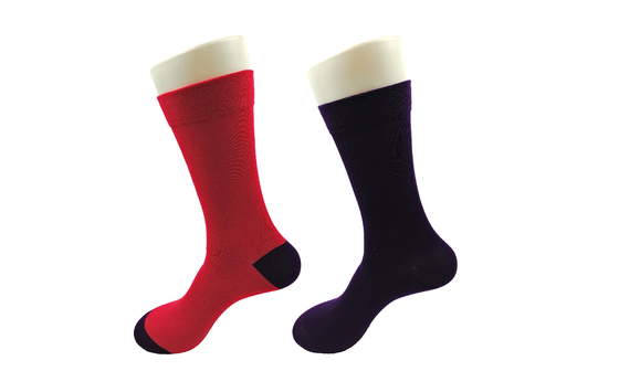 Chaussettes diabétiques rouges/de noir coton de circulation pour l'anti glissement d'adultes unisexes